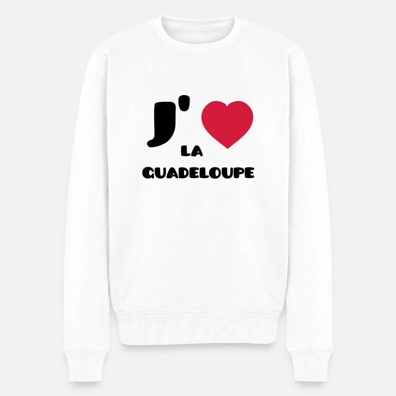 J'aime la Guadeloupe (V) - Männer Premium Bio Pullover - Weiß