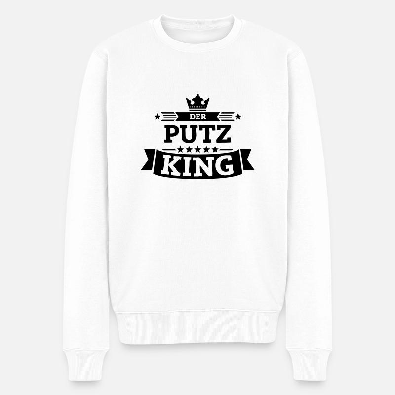 Der Putz-King - Männer Premium Bio Pullover - Weiß