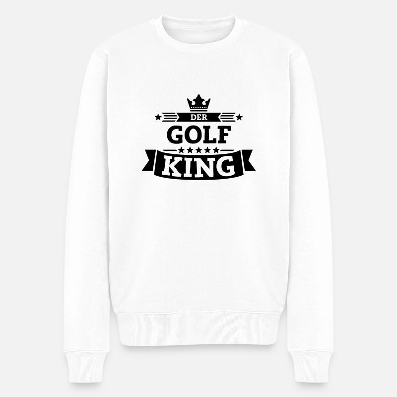 Der Golf-King - Männer Premium Bio Pullover - Weiß