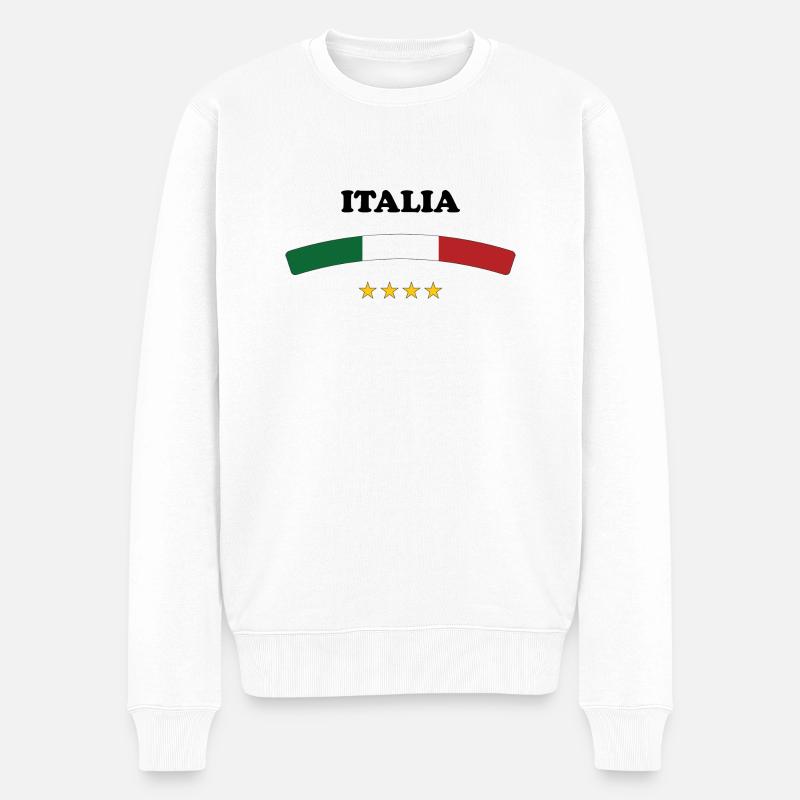 Italie / Italia - Männer Premium Bio Pullover - Weiß