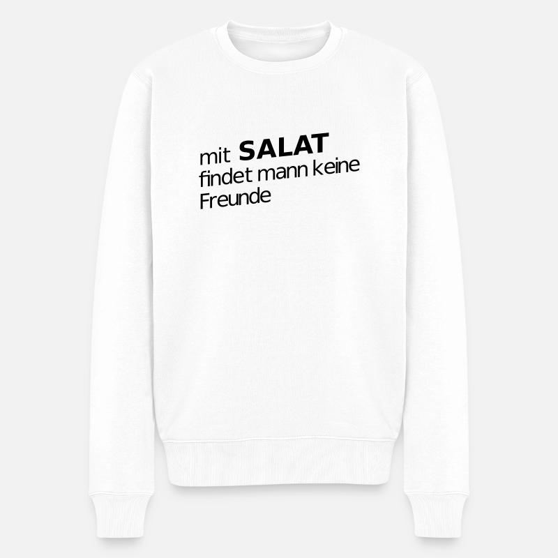 Keine Freunde mit Salat - Männer Premium Bio Pullover - Weiß