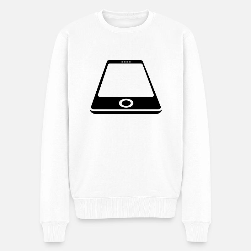 Smartphone White - Männer Premium Bio Pullover - Weiß