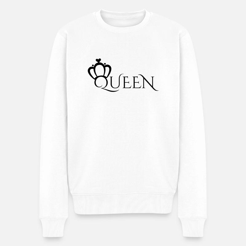 QUEEN AND KING PARTNERLOOK - Männer Premium Bio Pullover - Weiß
