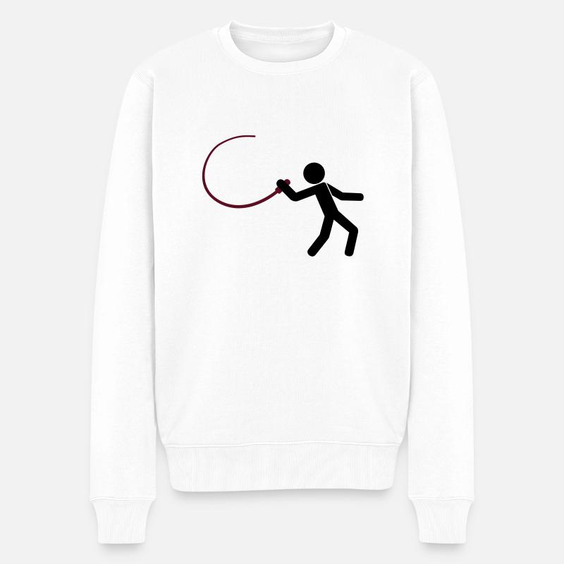 M8 mit Peitsche - Männer Premium Bio Pullover - Weiß