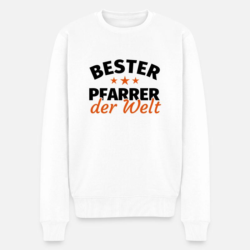Geschenk Pfarrer - Männer Premium Bio Pullover - Weiß