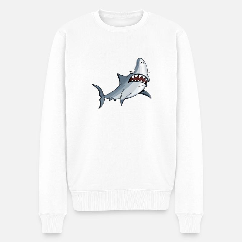 requin drôle - Pull Premium bio Homme - blanc