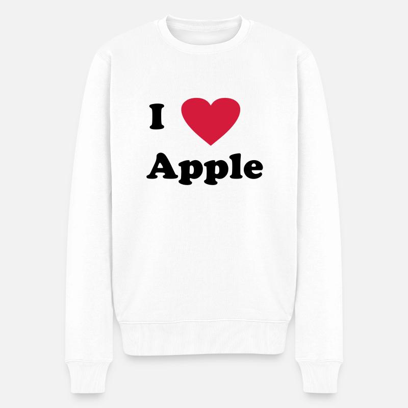 J’adore Apple - Pull Premium bio Homme - blanc