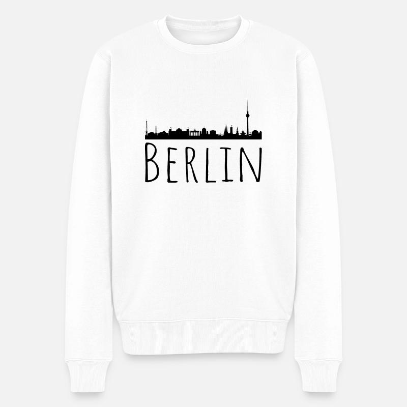 Berlin Stadtbild - Männer Premium Bio Pullover - Weiß