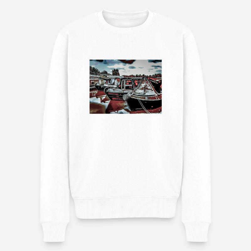 Canal Boat Marina, Northampton - Pull Premium bio Homme - blanc