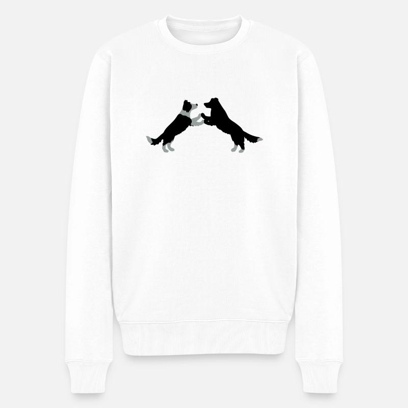 dog dancing Border Collies - Männer Premium Bio Pullover - Weiß