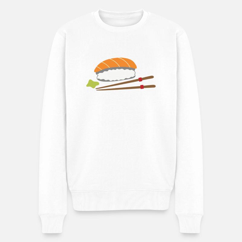 Sushi - Männer Premium Bio Pullover - Weiß