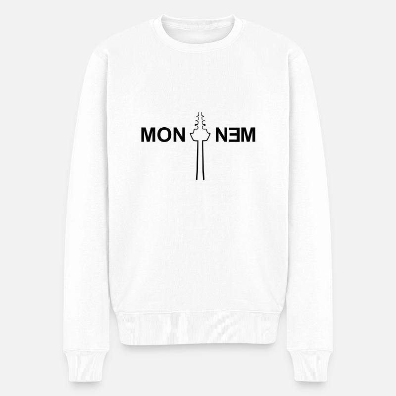 Monnem - Ufbasse - Mannheim - Männer Premium Bio Pullover - Weiß