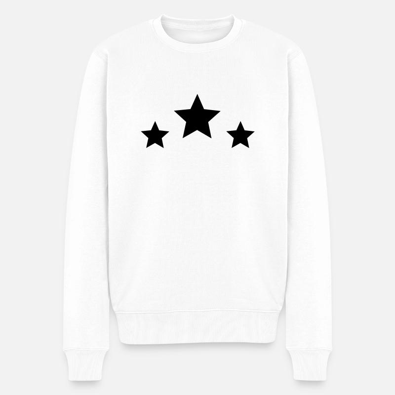 sterne - Männer Premium Bio Pullover - Weiß