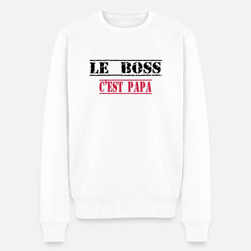 Le boss c'est papa - Pull Premium bio Homme - blanc