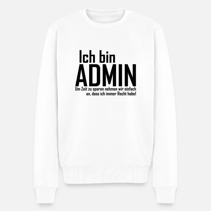 admin - Männer Premium Bio Pullover - Weiß