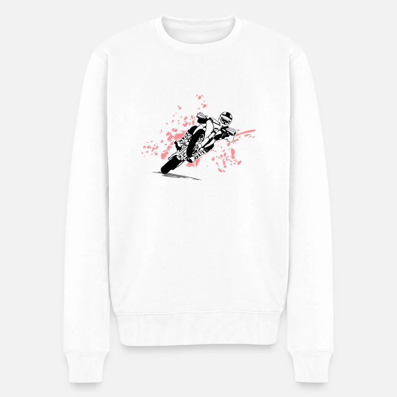 Supermoto Racing - Männer Premium Bio Pullover - Weiß