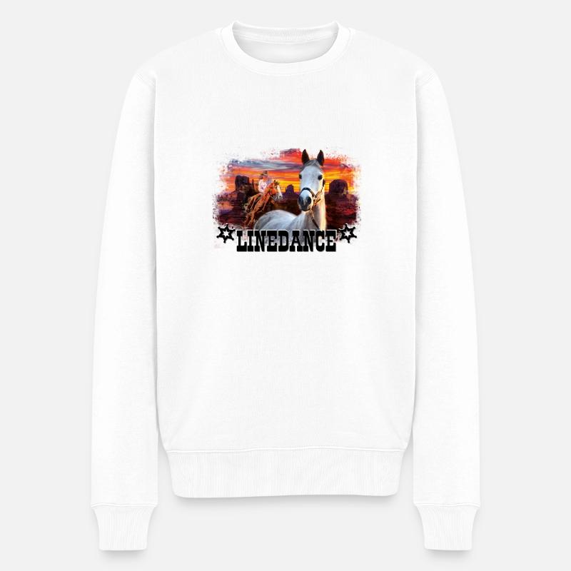 kl_linedance17 - Männer Premium Bio Pullover - Weiß