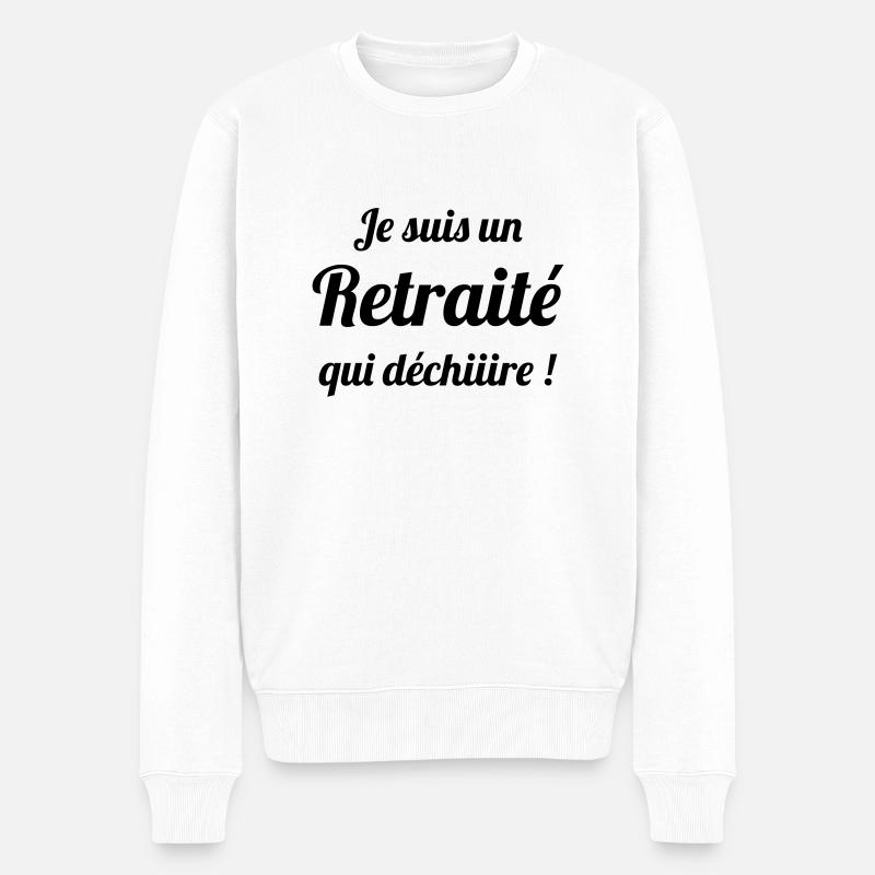 Ruhestand / Rentner / Rentnerin / Rente - Männer Premium Bio Pullover - Weiß
