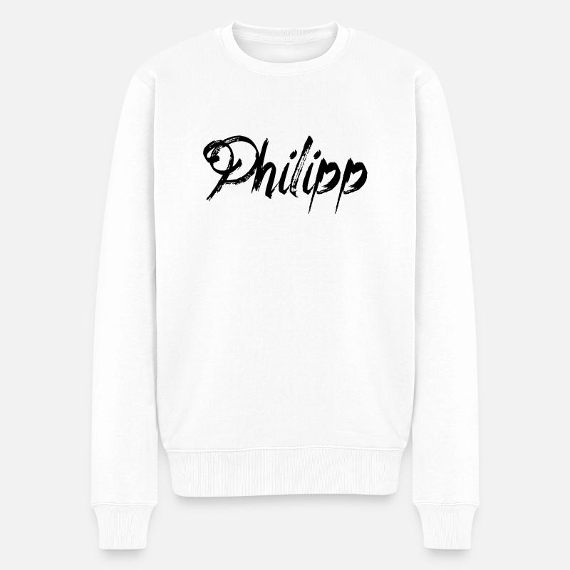 Philipp - Männer Premium Bio Pullover - Weiß