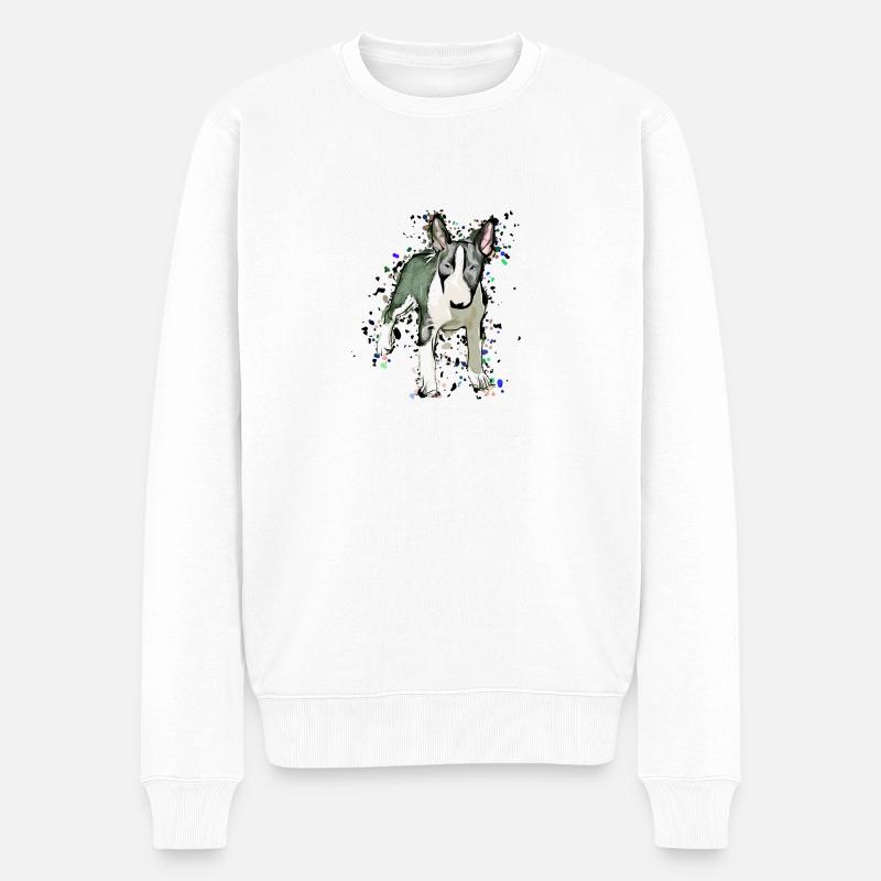 Miniature Bullterrier Comic - Pull Premium bio Homme - blanc