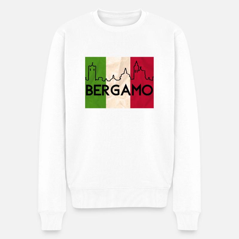 Drapeau tricolore de Bergame - Pull Premium bio Homme - blanc
