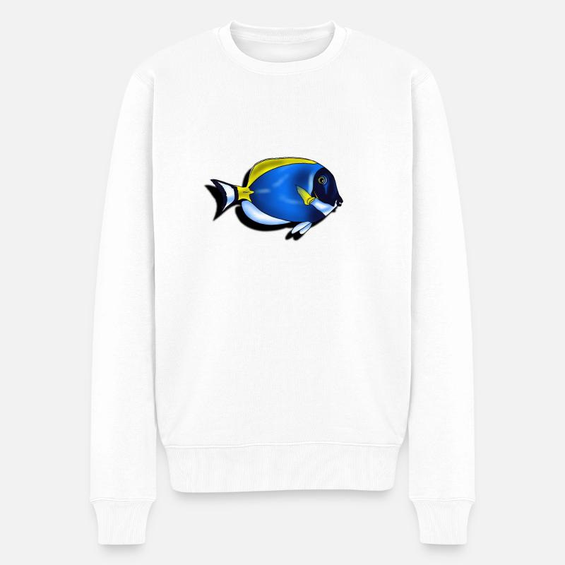 Poisson chirurgien leucosternon - Pull Premium bio Homme - blanc