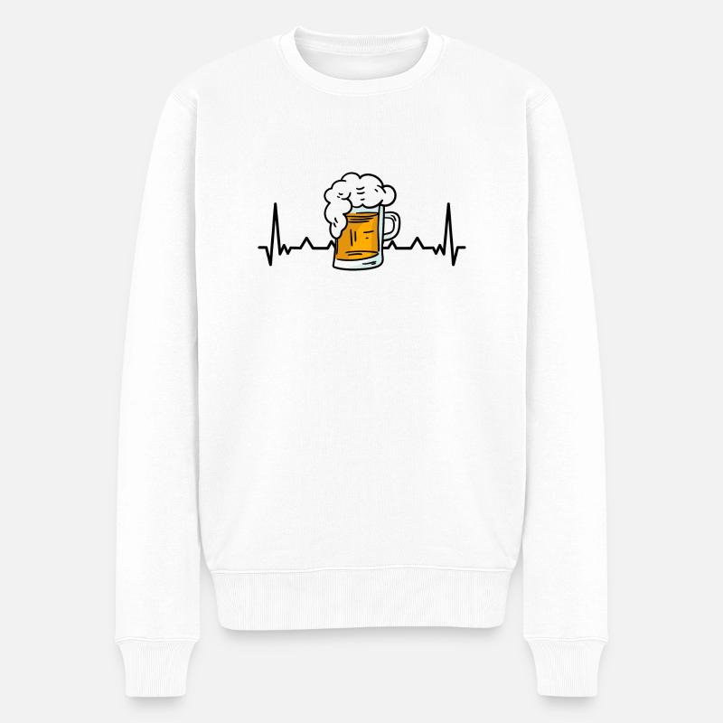 Bière Heart Beat - Pull Premium bio Homme - blanc