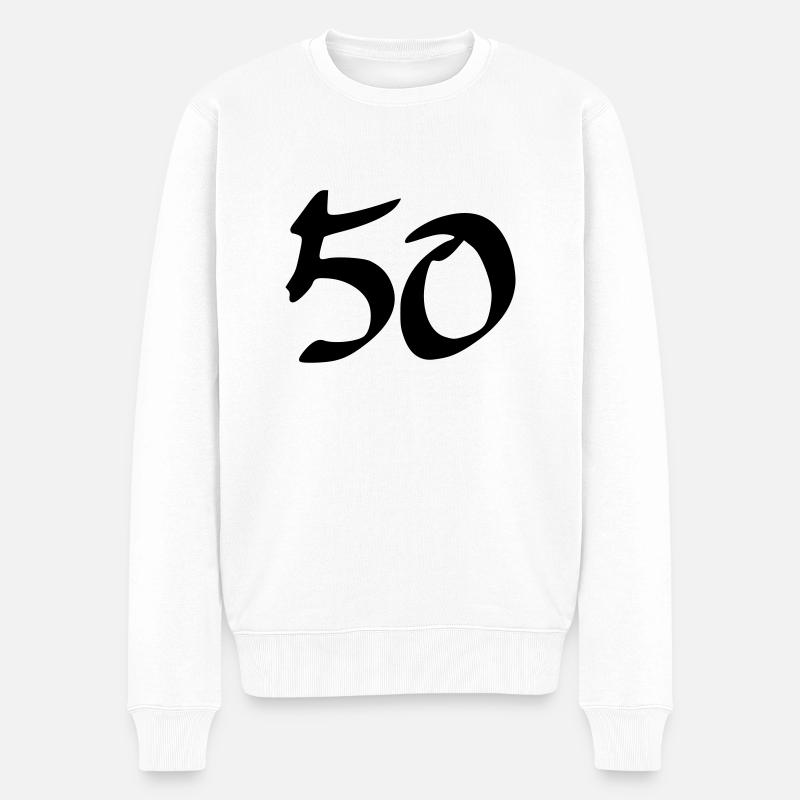 50 - Männer Premium Bio Pullover - Weiß