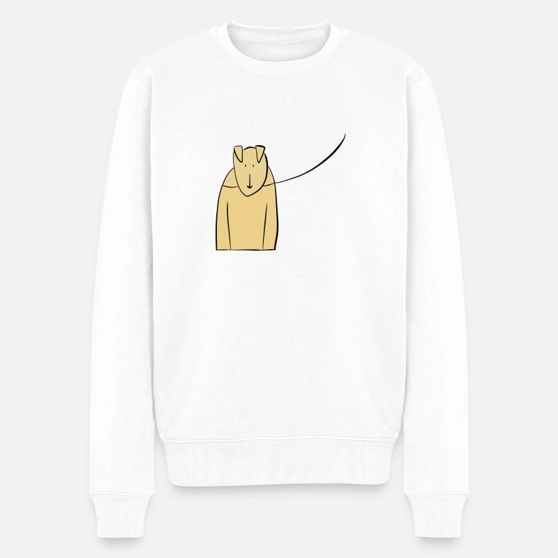 Hund an der Leine! - Männer Premium Bio Pullover - Weiß