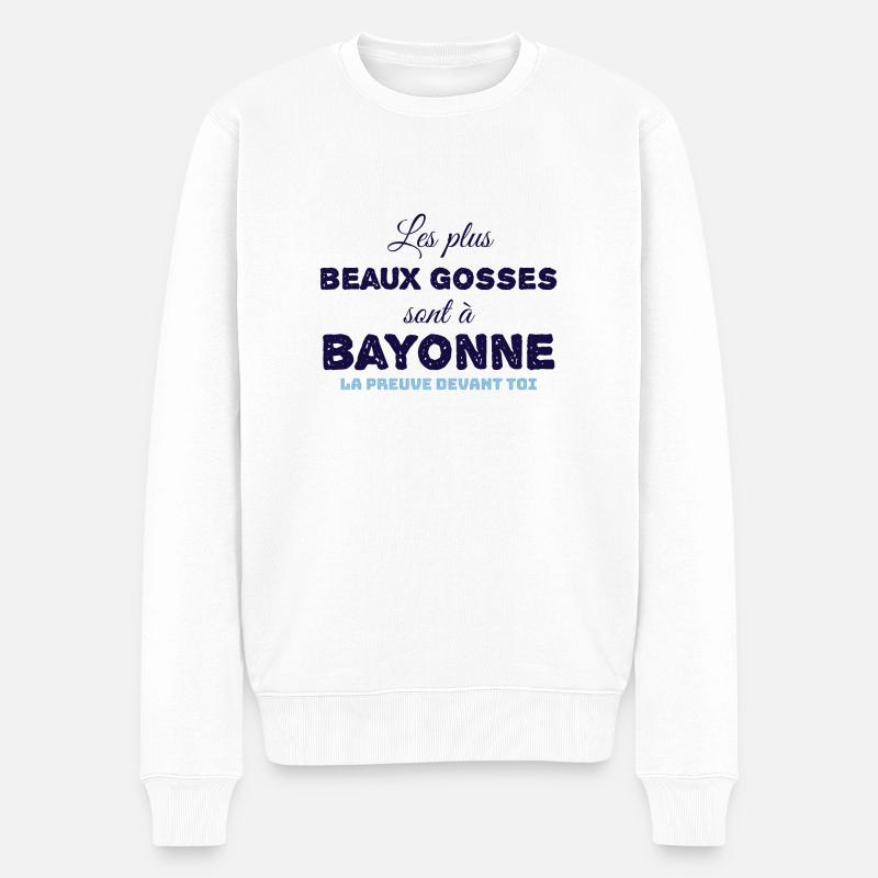 Les plus beaux gosses sont à bayonne - Pull Premium bio Homme - blanc