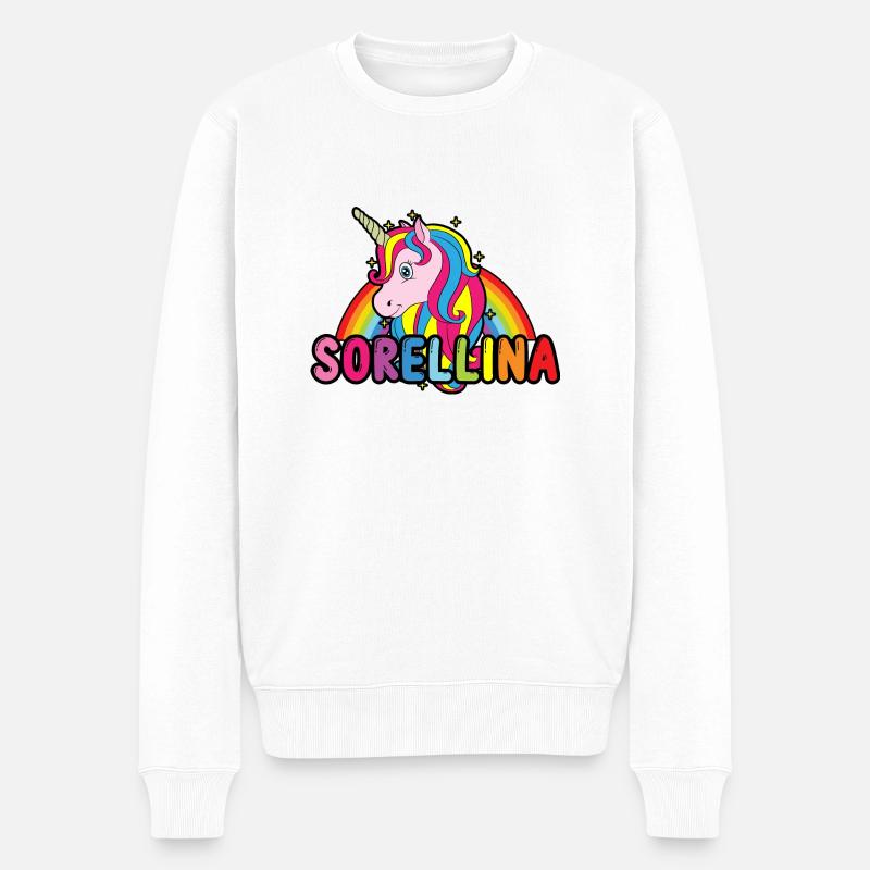 KLEINE SCHWESTER ITALIENISCH by The Manzanita´s - Männer Premium Bio Pullover - Weiß