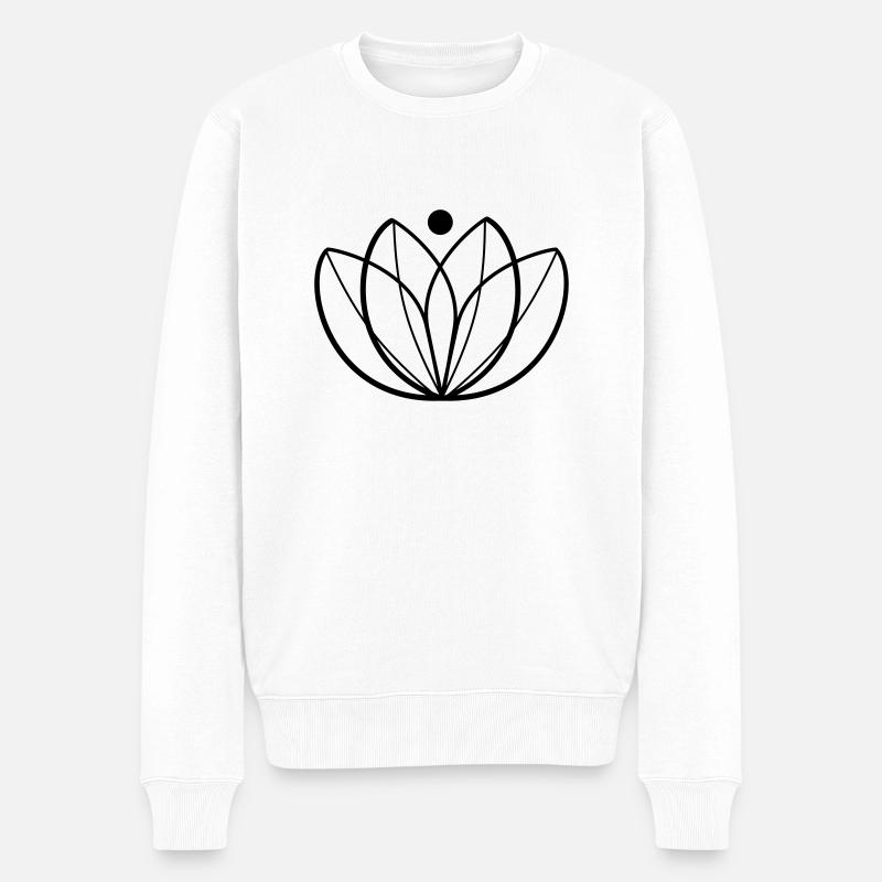 Motiv (Blume) - Männer Premium Bio Pullover - Weiß