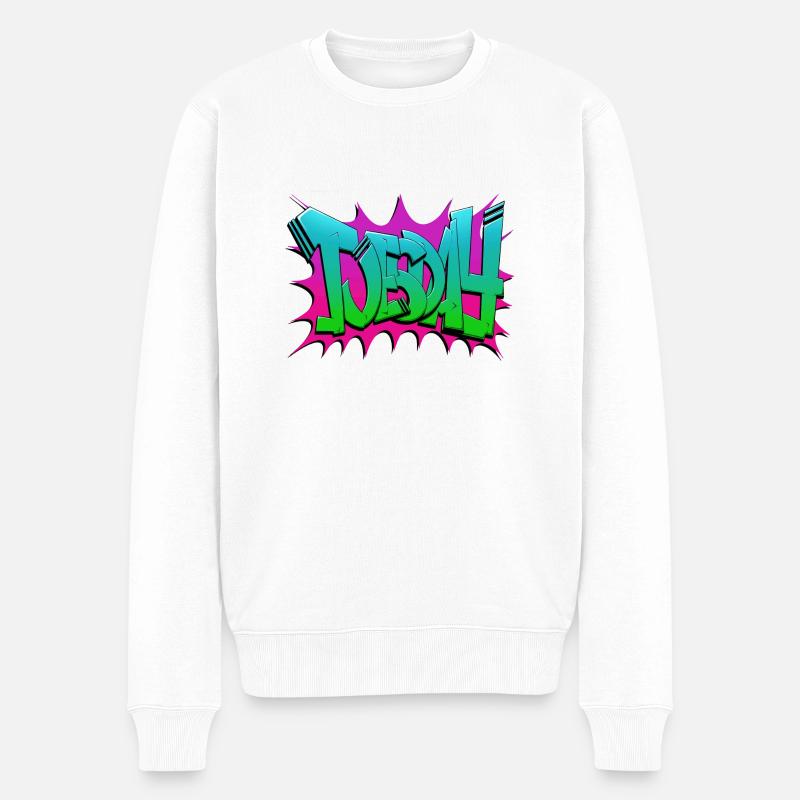 Dienstag - Männer Premium Bio Pullover - Weiß