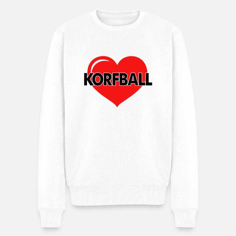 LIEBE KORFBALL - Männer Premium Bio Pullover - Weiß