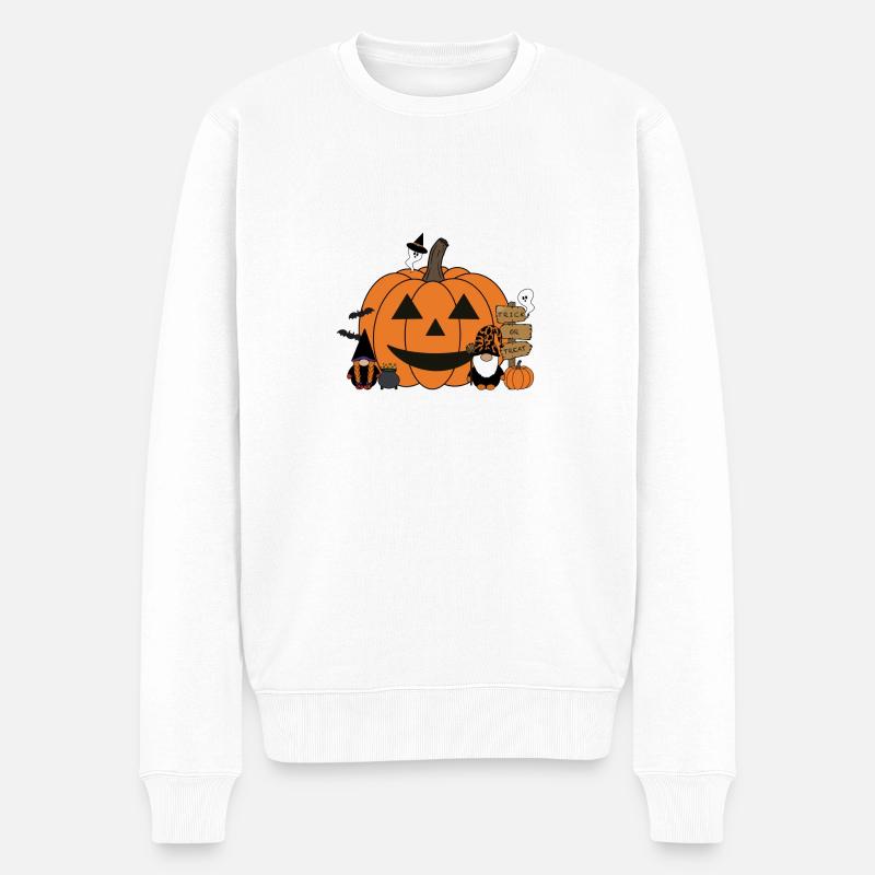 Halloween - Männer Premium Bio Pullover - Weiß