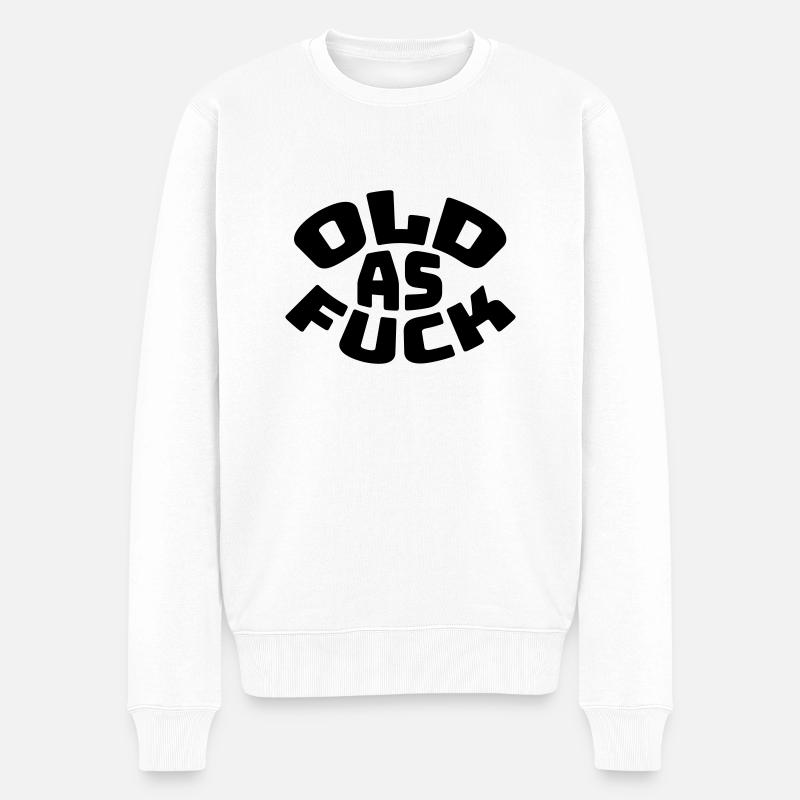 old AF Text Logo - Men's Premium Organic Jumper - white