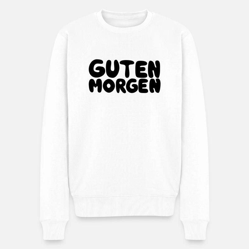 Guten Morgen - Männer Premium Bio Pullover - Weiß