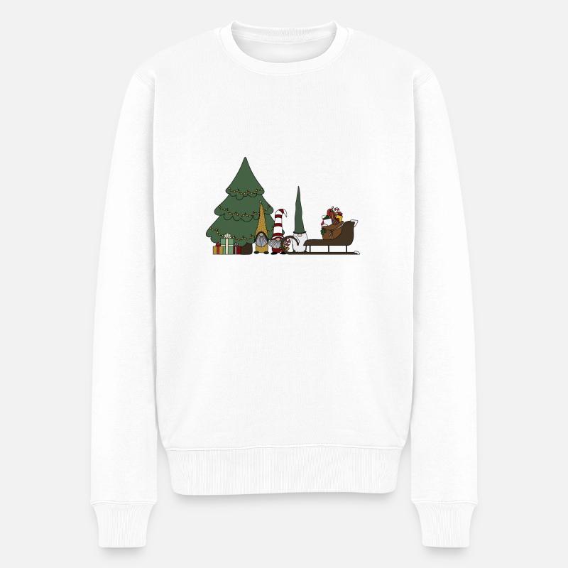 Weihnachten - Männer Premium Bio Pullover - Weiß