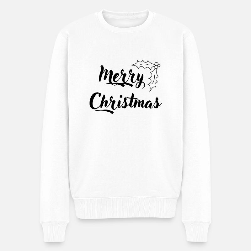 Merry Christmas – Klassisch & Festlich - Männer Premium Bio Pullover - Weiß