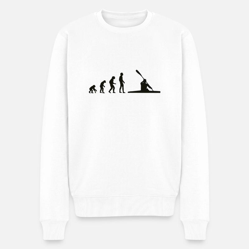 Kanu Evolution schwarz - Männer Premium Bio Pullover - Weiß