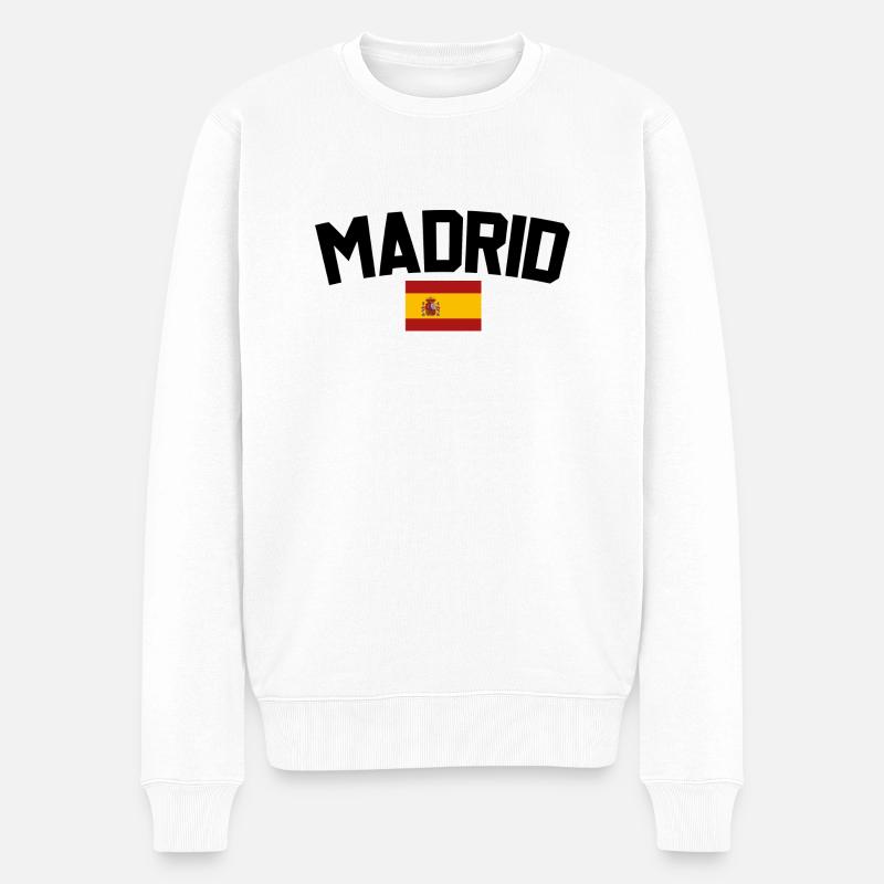 Madrid - Männer Premium Bio Pullover - Weiß