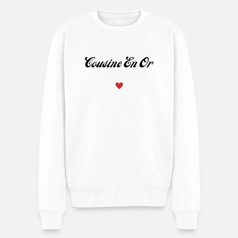 cousine en or - Pull Premium bio Homme - blanc