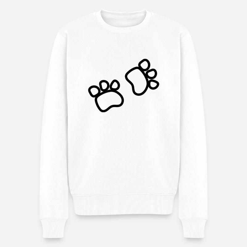 DOG CAT PET - Männer Premium Bio Pullover - Weiß