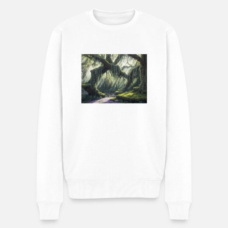Wald der Magie - Männer Premium Bio Pullover - Weiß