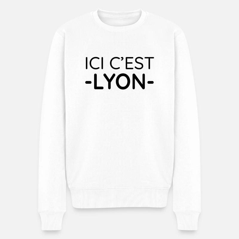 Ici c'est Lyon (noir) - Pull Premium bio Homme - blanc