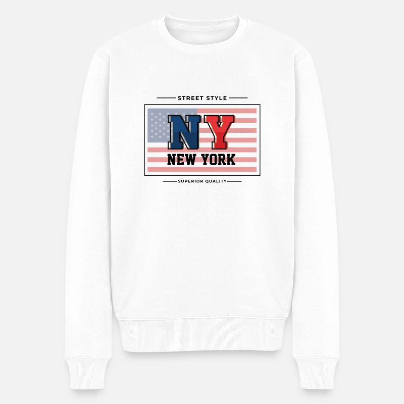 New York - Pull Premium bio Homme - blanc