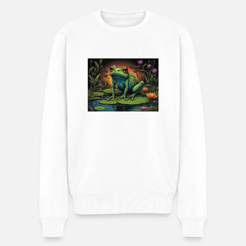 Frosch - Männer Premium Bio Pullover - Weiß