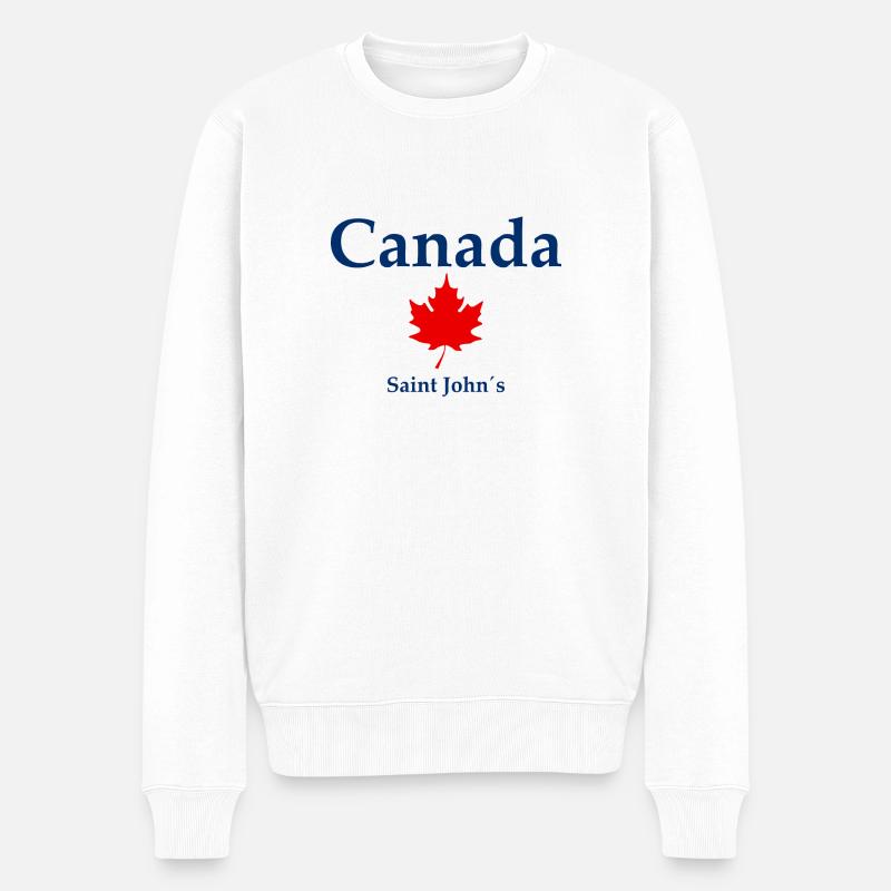 Saint John´s - Canada - Kanada - Männer Premium Bio Pullover - Weiß