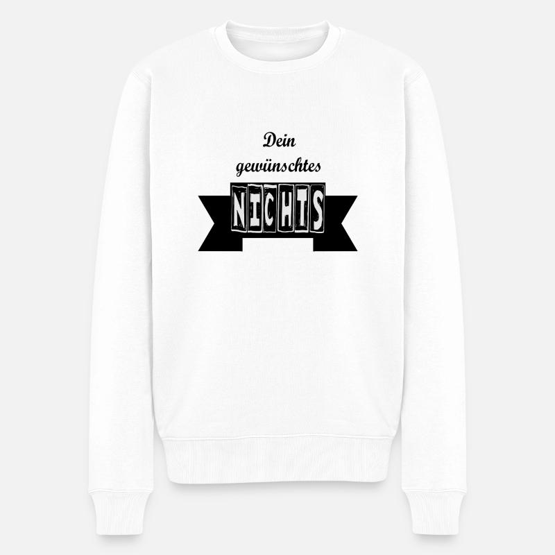 nichts gewuenscht - Männer Premium Bio Pullover - Weiß