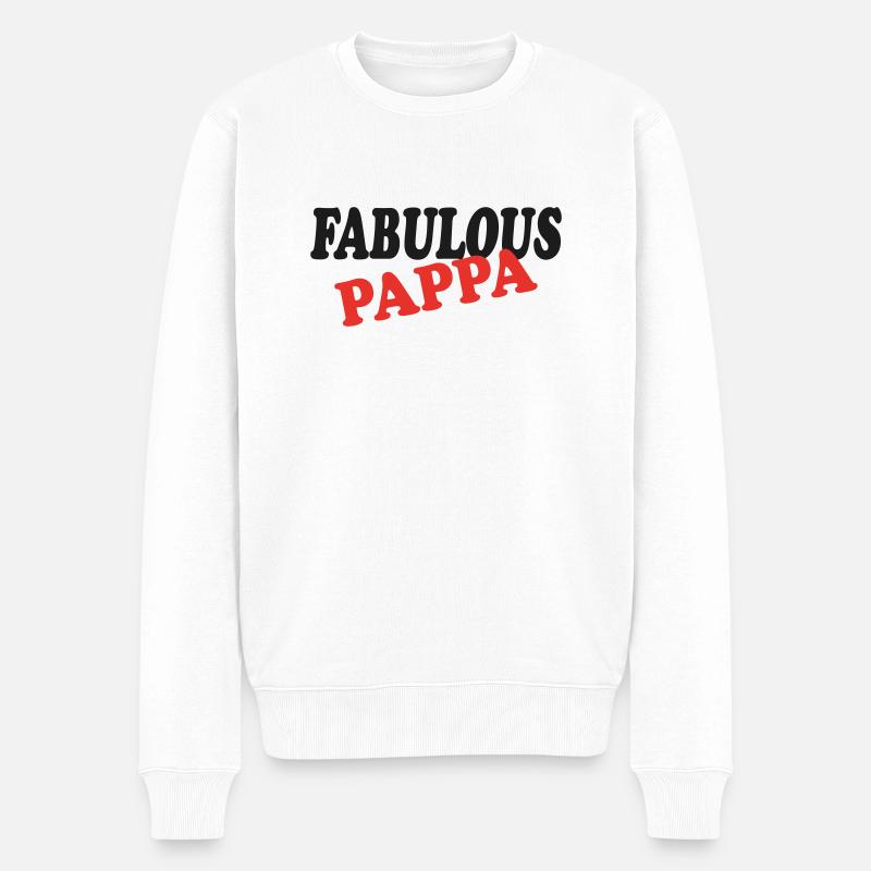 FABELHAFTER PAPPA - Männer Premium Bio Pullover - Weiß
